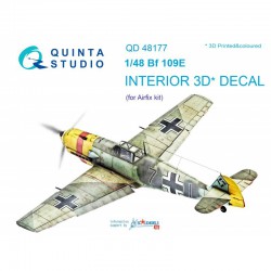 QUINTA STUDIO QD48177 1/48 48 Bf 109E 3D-Printed & coloured Interior on decal paper (for Airfix kit)