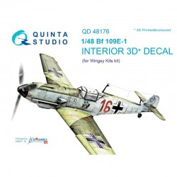 QUINTA STUDIO QD48176 1/48 Bf 109E-1 3D-Printed & coloured Interior on decal paper (for Wingsy kits kit)