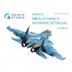 QUINTA STUDIO QD48172 1/48 Su-33 3D-Printed & coloured Interior on decal paper (for Kinetic kit)