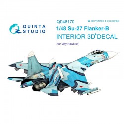 QUINTA STUDIO QD48170 1/48 Su-27 3D-Printed & coloured Interior on decal paper (for KittyHawk kit)