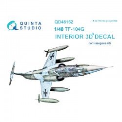 QUINTA STUDIO QD48152 1/48 TF-104G 3D-Printed & coloured Interior on decal paper (for Hasegawa kit)