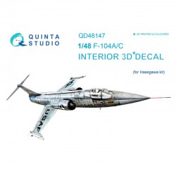 QUINTA STUDIO QD48147 1/48 F-104A/C 3D-Printed & coloured Interior on decal paper (for Hasegawa kit)