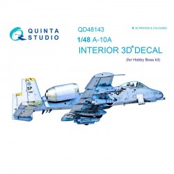 QUINTA STUDIO QD48143 1/48 A-10A 3D-Printed & coloured Interior on decal paper (for Hobby Boss kit)