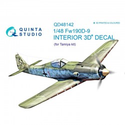 QUINTA STUDIO QD48142 1/48 FW 190D-9 3D-Printed & coloured Interior on decal paper (for Tamiya kit)