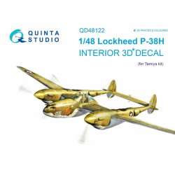 QUINTA STUDIO QD48122 1/48 P-38H 3D-Printed & coloured Interior on decal paper (for Tamiya kit)