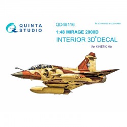 QUINTA STUDIO QD48116 1/48 Mirage 2000D 3D-Printed & coloured Interior on decal paper (for Kinetic kit)