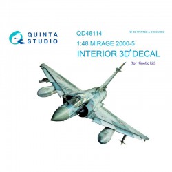 QUINTA STUDIO QD48114 1/48 Mirage 2000-5 3D-Printed & coloured Interior on decal paper (for Kinetic kit)