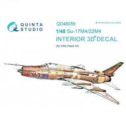 QUINTA STUDIO QD48056 1/48 Su-17M4/22M4 3D-Printed & coloured Interior on decal paper (for KittyHawk kit)