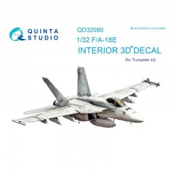 QUINTA STUDIO QD32080 1/32 F/A-18E 3D-Printed & coloured Interior on decal paper (for Trumpeter kit)