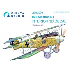 QUINTA STUDIO QD32076 1/32 Albatros D.I 3D-Printed & coloured Interior on decal paper (for Roden kit)