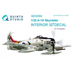 QUINTA STUDIO QD32064 1/32 A-1H Skyraider 3D-Printed & coloured Interior on decal paper (for Trumpeter kit)
