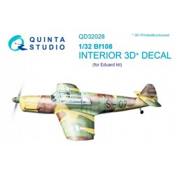 QUINTA STUDIO QD32028 1/32 Bf 108 3D-Printed & coloured Interior on decal paper (for Eduard kit)