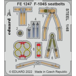 EDUARD FE1247 1/48 F-104S seatbelts STEEL for KINETIC