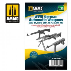AMMO BY MIG A.MIG-8910 1/35 WWII German Automatic Weapons (StG 44, Erma EMP, FG 42 & MP 40)