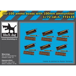 BLACK DOG T72133 1/72 SU-100 Ammo Boxes with 100mm Ammunition