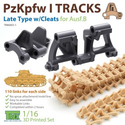 T-REX STUDIO TR86003-2 1/16 PzKpfw I Tracks Late Type w/Cleats for Ausf.B