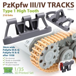 T-REX STUDIO TR85016 1/35 PzKpfw.III/IV Tracks Type 1 High Tooth