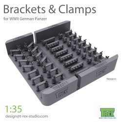 T-REX STUDIO TR35011 1/35 WWII German Panzer Brackets & Clamps 3D Print Set