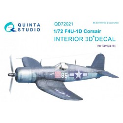 QUINTA STUDIO QD72021 1/72 F4U-1D Corsair 3D-Printed & coloured Interior on decal paper (for Tamiya  kit)