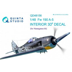 QUINTA STUDIO QD48156 1/48 FW 190A-5  3D-Printed & coloured Interior on decal paper (for Hasegawa kit)