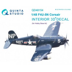 QUINTA STUDIO QD48154 1/48 F4U-5N 3D-Printed & coloured Interior on decal paper (for Hobby Boss kit)