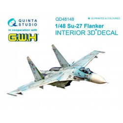 QUINTA STUDIO QD48148 1/48 Su-27 3D-Printed & coloured Interior on decal paper (for GWH kit)