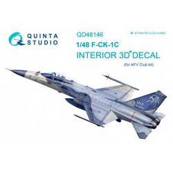 QUINTA STUDIO QD48146 1/48 F-CK-1С 3D-Printed & coloured Interior on decal paper (for AFV club kit)