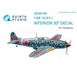 QUINTA STUDIO QD48140 1/48 Ki-61-I 3D-Printed & coloured Interior on decal paper (for Hasegawa kit)