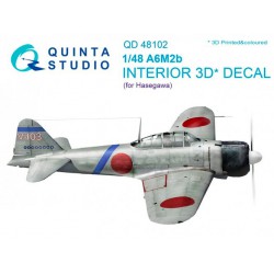 QUINTA STUDIO QD48102 1/48 A6M2 3D-Printed & coloured Interior on decal paper (for Hasegawa kit)