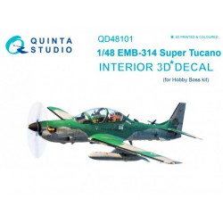 QUINTA STUDIO QD48101 1/48 EMB-314 Super Tucano  3D-Printed & coloured Interior on decal paper (for HobbyBoss kit)