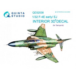 QUINTA STUDIO QD32038 1/32 F-4E early/F-4EJ ( 3D-Printed & coloured Interior on decal paper (for Tamiya kit)