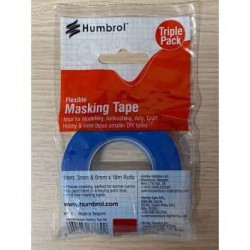 HUMBROL AG5109 Flexible masking tape - 1MM, 3MM & 6MM X18M