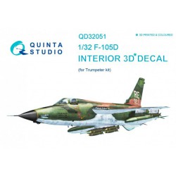 QUINTA STUDIO QD32051 1/32 F-105D 3D-Printed & coloured Interior on decal paper (for Trumpeter kit)