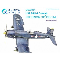 QUINTA STUDIO QD32054 1/32 F4U-4 3D-Printed & coloured Interior on decal paper (for Trumpeter kit)