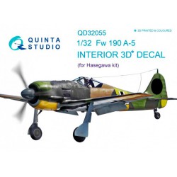 QUINTA STUDIO QD32055 1/32 FW 190A-5  3D-Printed & coloured Interior on decal paper (for Hasegawa kit)