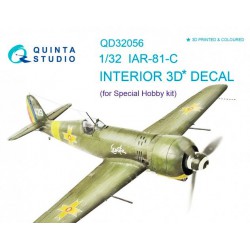 QUINTA STUDIO QD32056 1/32 IAR - 81C 3D-Printed & coloured Interior on decal paper (for Special Hobby  kit)