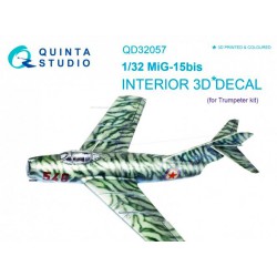 QUINTA STUDIO QD32057 1/32 MiG-15bis 3D-Printed & coloured Interior on decal paper (for Trumpeter  kit)