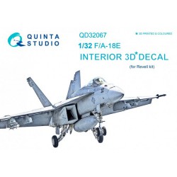 QUINTA STUDIO QD32067 1/32 F/A-18E 3D-Printed & coloured Interior on decal paper (for Revell  kit)