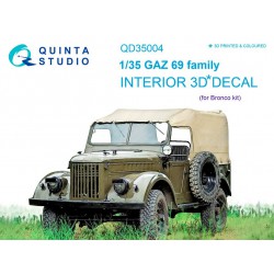 QUINTA STUDIO QD35004 1/35 GAZ 69 Family 3D-Printed & coloured Interior on decal paper (for Bronco kit)