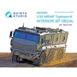 QUINTA STUDIO QD35008 1/35 MRAP Typhoon-K 3D-Printed & coloured Interior on decal paper (for Takom kit)