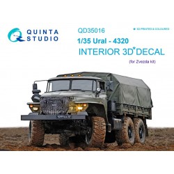 QUINTA STUDIO QD35016 1/35 Ural-4320 3D-Printed & coloured Interior on decal paper (for Zvezda kit)