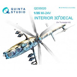 QUINTA STUDIO QD35020 1/35 Mi-24V 3D-Printed & coloured Interior on decal paper (for Trumpeter kit)