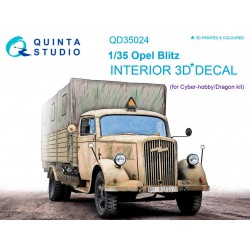 QUINTA STUDIO QD35024 1/35 Opel Blitz 3D-Printed & coloured Interior on decal paper (for Cyber-hobby/Dragon kit)