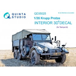 QUINTA STUDIO QD35025 1/35 Krupp Protze 3D-Printed & coloured Interior on decal paper (for Tamiya kit)