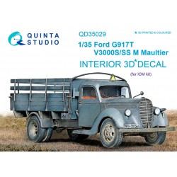 QUINTA STUDIO QD35029 1/35 Ford G917T / v3000s 3D-Printed & coloured Interior on decal paper (for ICM kit)