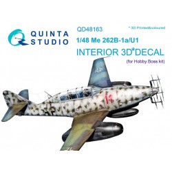 QUINTA STUDIO QD48163 1/48 Me 262B-1a/U1 3D-Printed & coloured Interior on decal paper (for HobbyBoss kit)