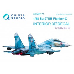 QUINTA STUDIO QD48171 1/48 Su-27UB 3D-Printed & coloured Interior on decal paper (for HobbyBoss kit)