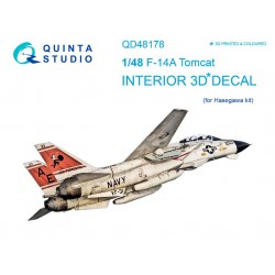 QUINTA STUDIO QD48178 1/48 F-14A 3D-Printed & coloured Interior on decal paper (for Hasegawa kit)