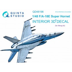 QUINTA STUDIO QD48198 1/48 F/A-18E 3D-Printed & coloured Interior on decal paper (for Meng kit)