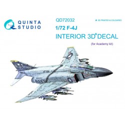 QUINTA STUDIO QD72032 1/72 F-4J 3D-Printed & coloured Interior on decal paper (for Academy kit)